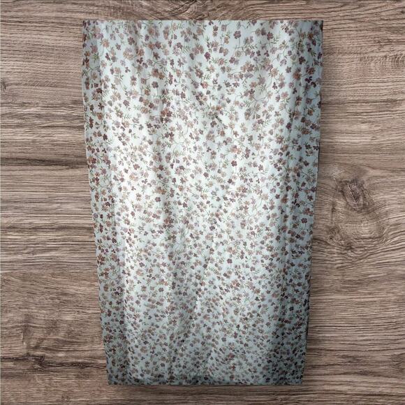 Vintage Floral Maxi Dress – Sleeveless White Chiffon with Pink Ditsy Print –12 - Picture 3 of 7